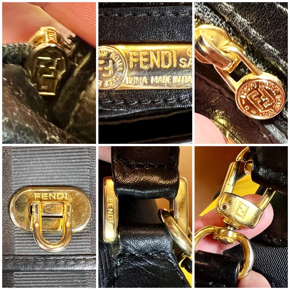 Fendi S.A.S. Black Vintage Pequin Top Handle w/ Crossbody Strap - Picture 5 of 10